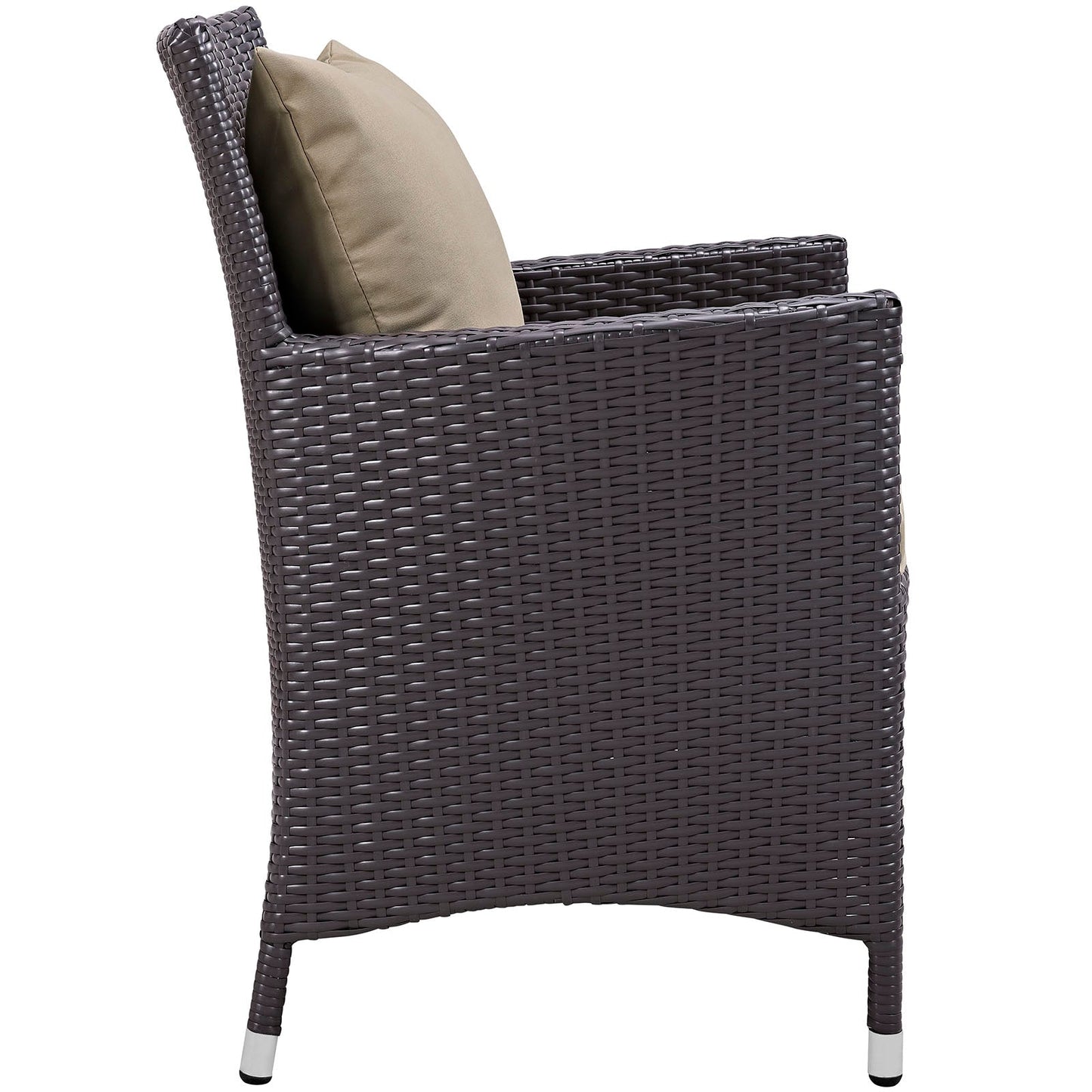 Convene Dining Outdoor Patio Armchair Espresso Mocha EEI-1913-EXP-MOC