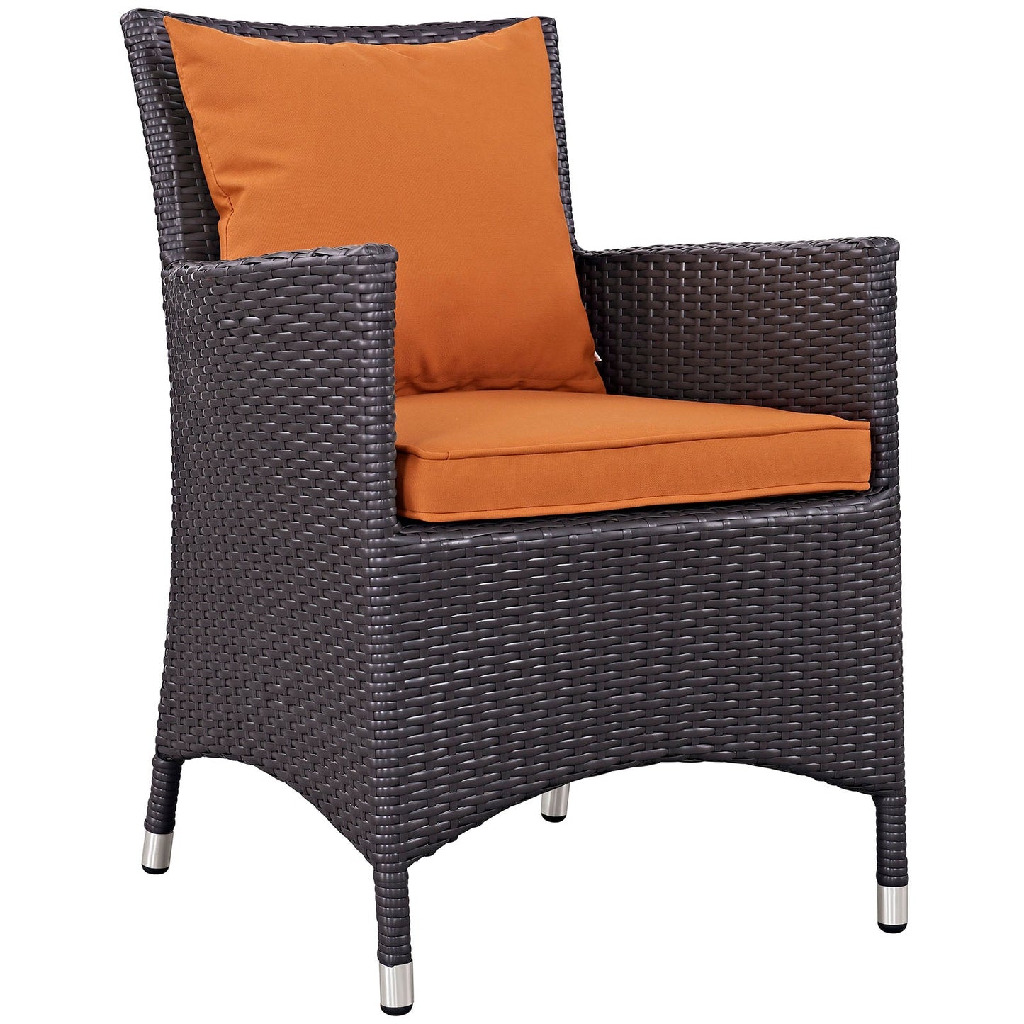 Convene Dining Outdoor Patio Armchair Espresso Orange EEI-1913-EXP-ORA