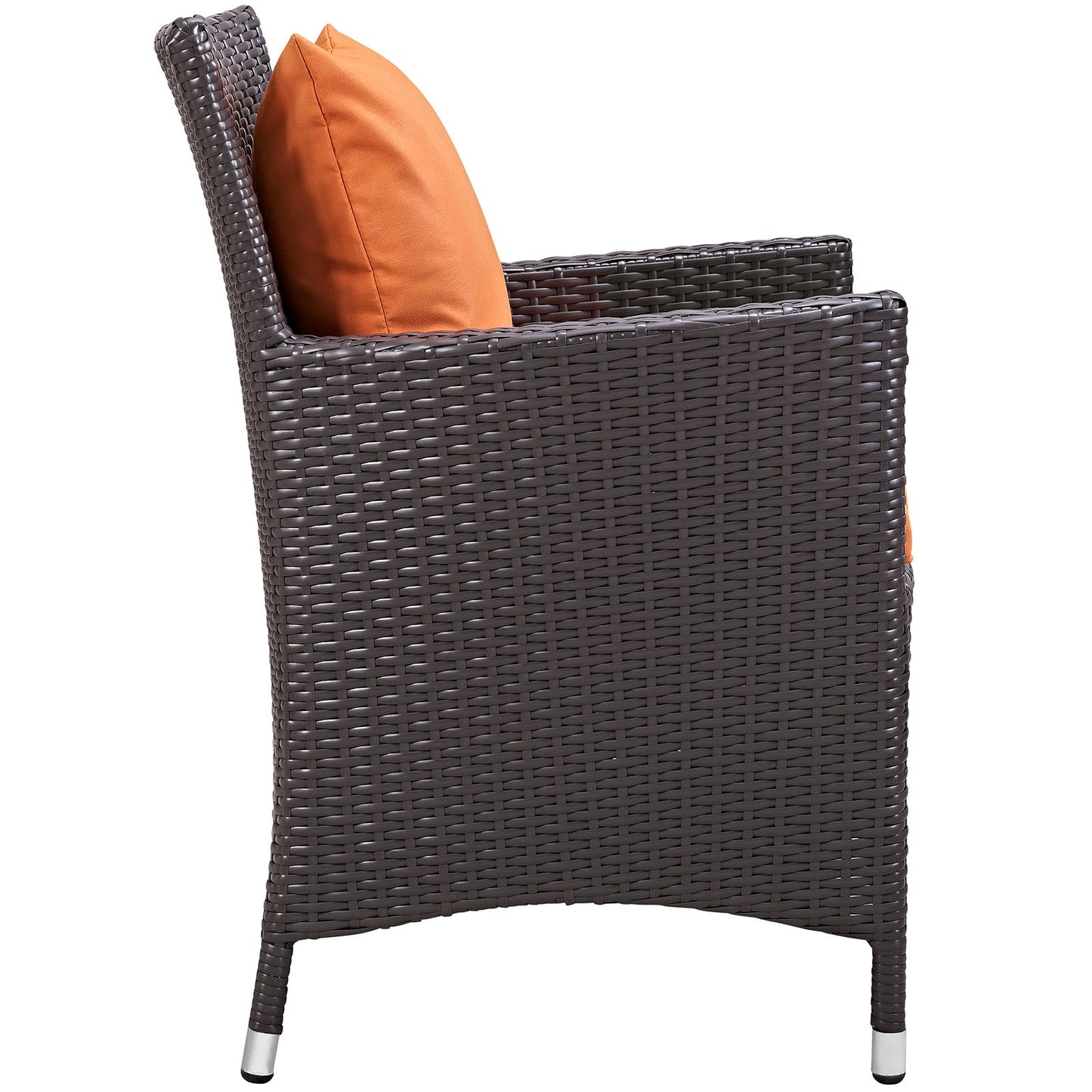 Convene Dining Outdoor Patio Armchair Espresso Orange EEI-1913-EXP-ORA