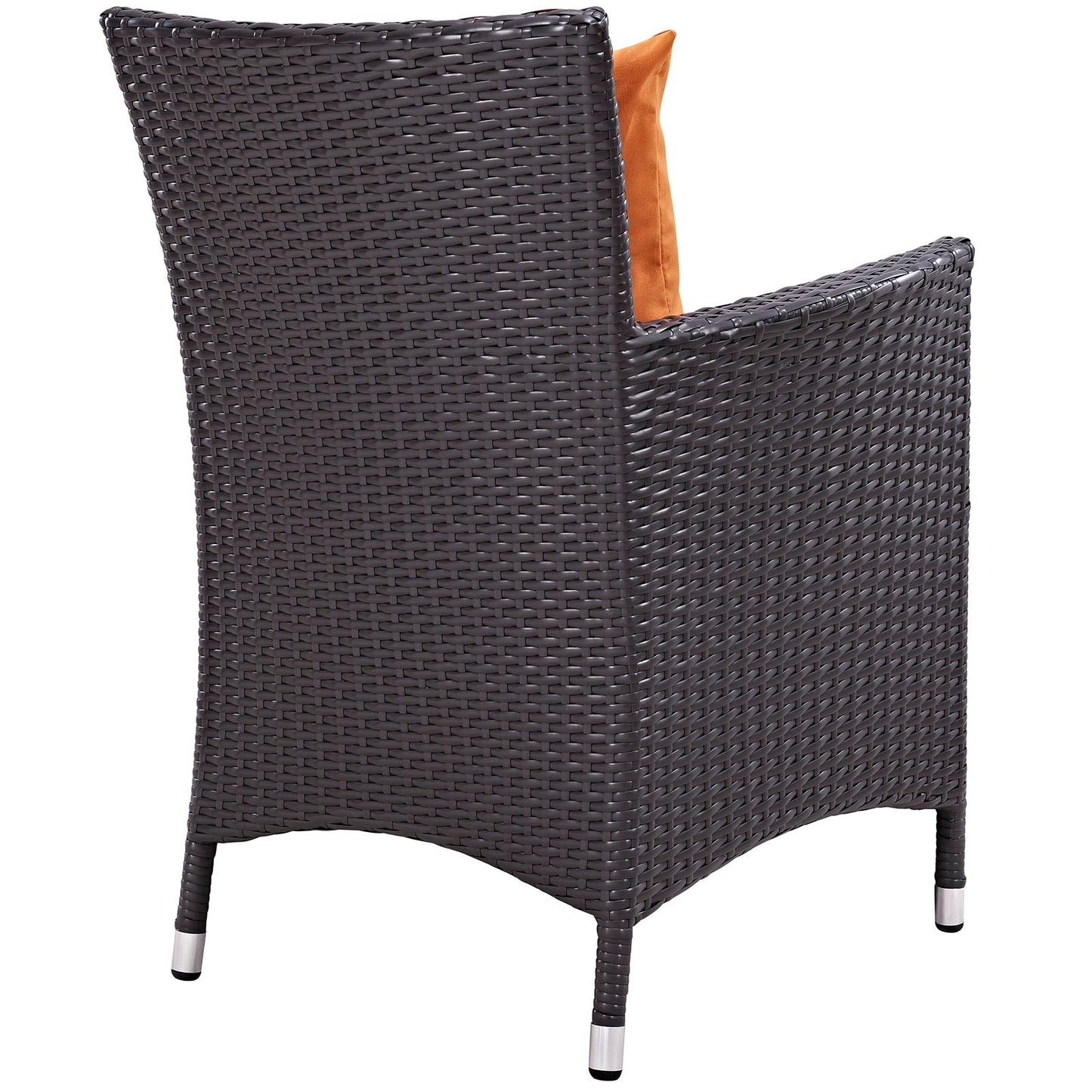 Convene Dining Outdoor Patio Armchair Espresso Orange EEI-1913-EXP-ORA