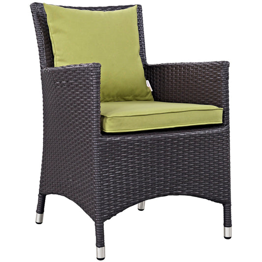 Convene Dining Outdoor Patio Armchair Espresso Peridot EEI-1913-EXP-PER