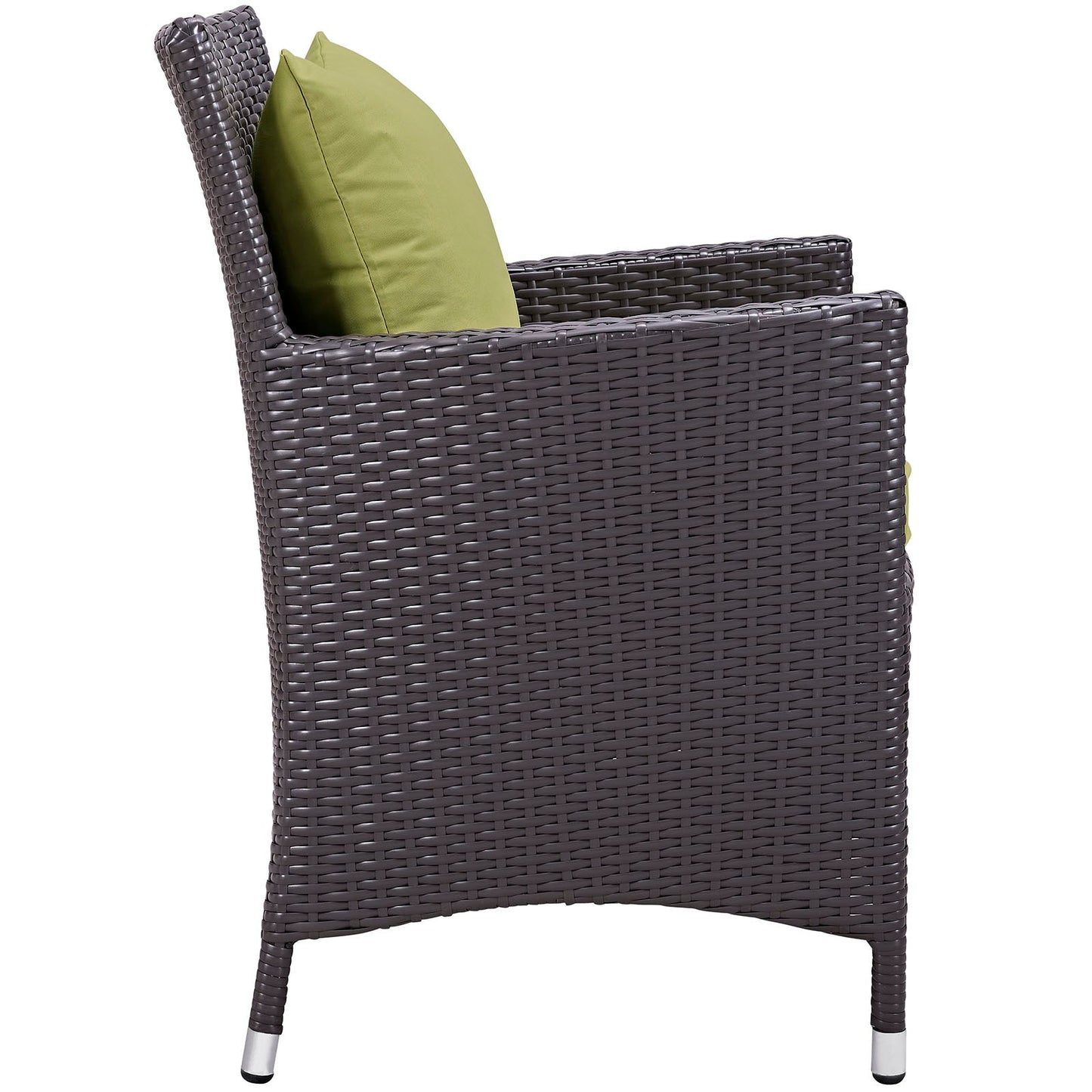 Convene Dining Outdoor Patio Armchair Espresso Peridot EEI-1913-EXP-PER