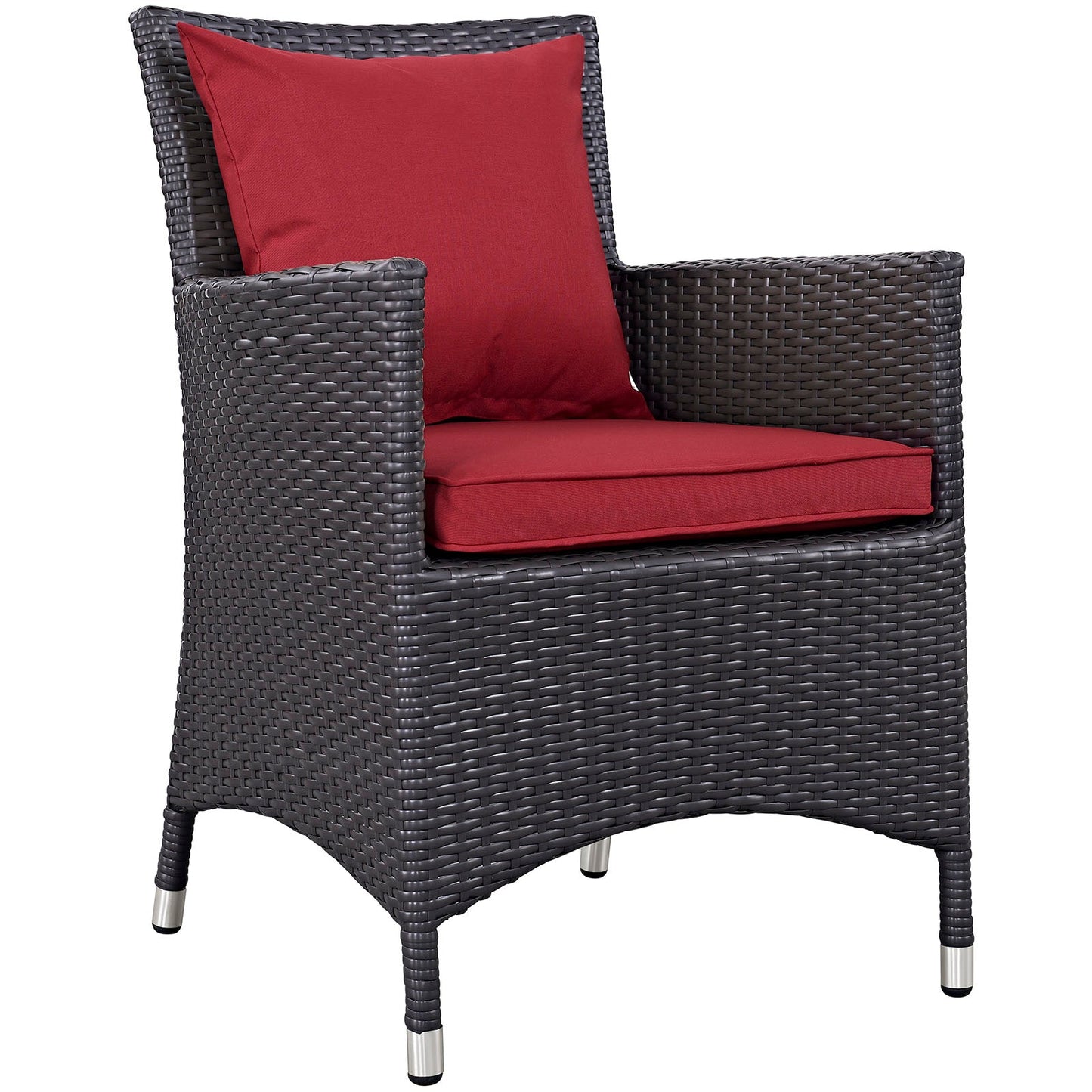 Convene Dining Outdoor Patio Armchair Espresso Red EEI-1913-EXP-RED