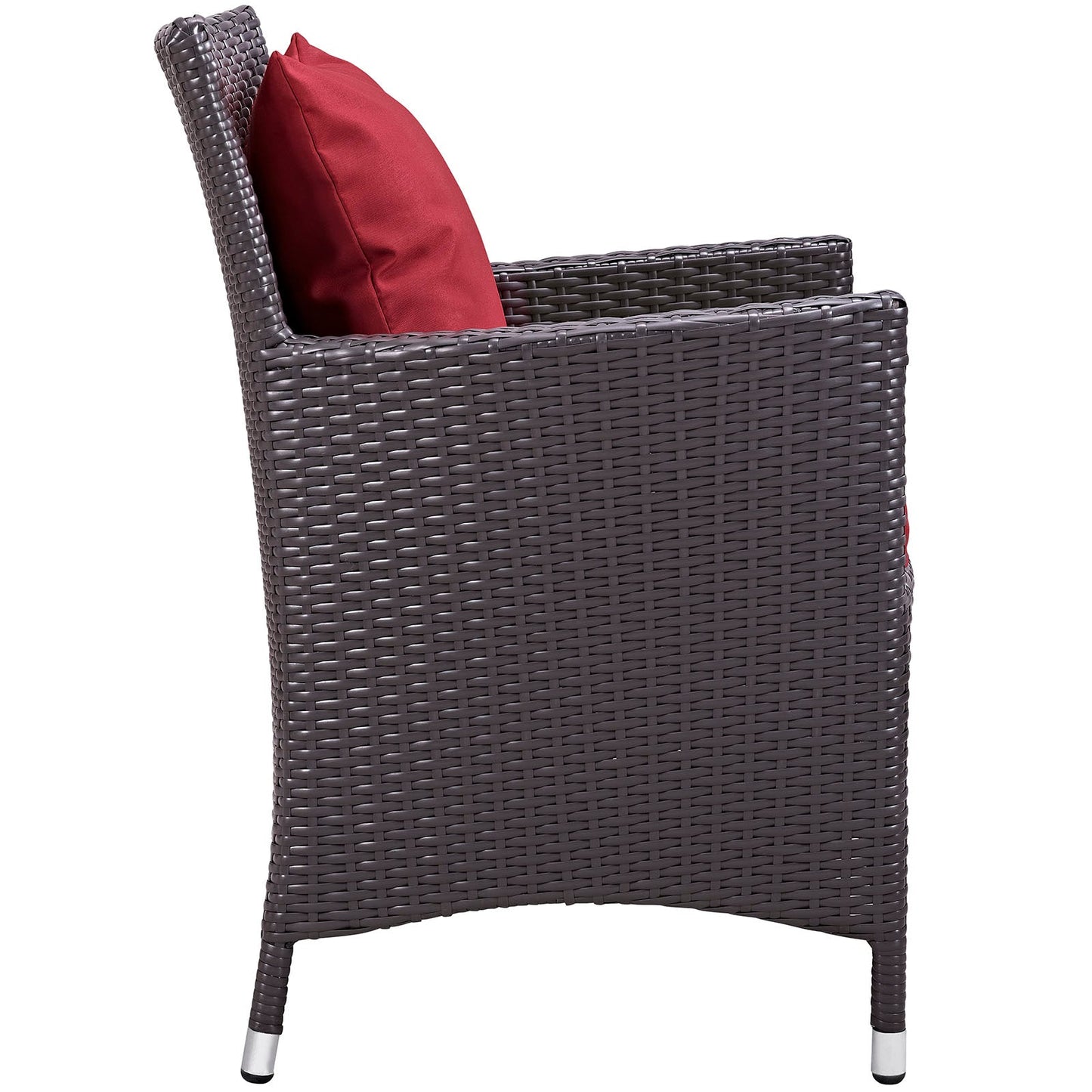 Convene Dining Outdoor Patio Armchair Espresso Red EEI-1913-EXP-RED