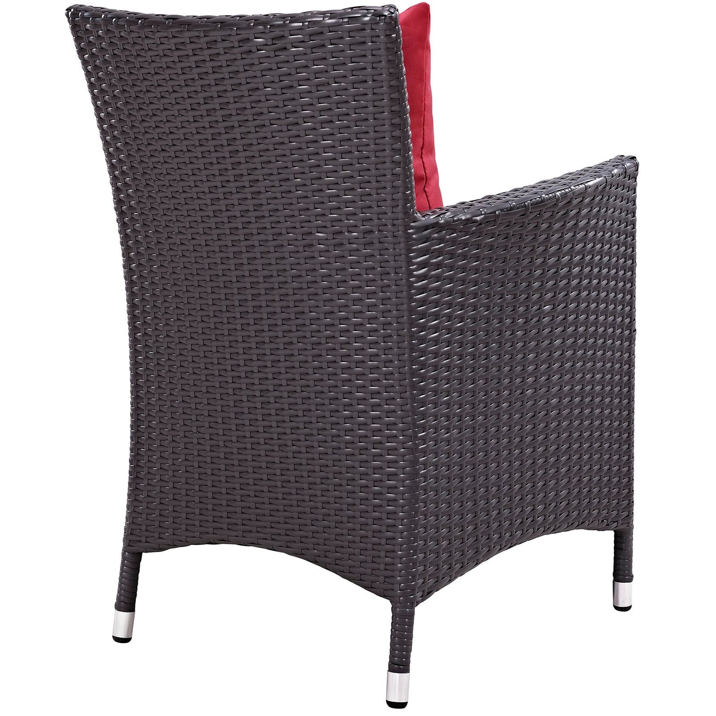 Convene Dining Outdoor Patio Armchair Espresso Red EEI-1913-EXP-RED