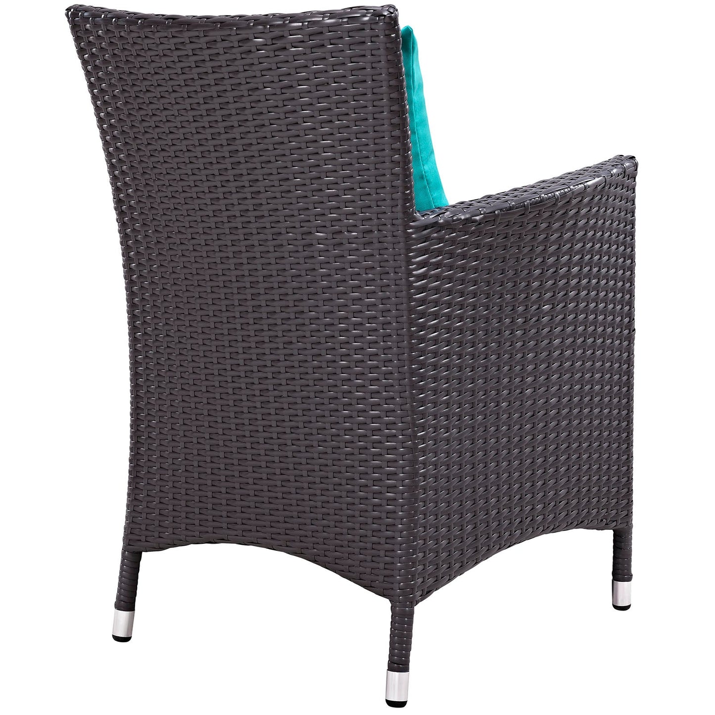 Convene Dining Outdoor Patio Armchair Espresso Turquoise EEI-1913-EXP-TRQ