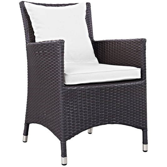 Convene Dining Outdoor Patio Armchair Espresso White EEI-1913-EXP-WHI