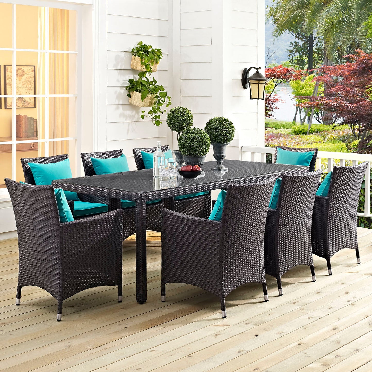 Convene 82" Outdoor Patio Dining Table Espresso EEI-1920-EXP