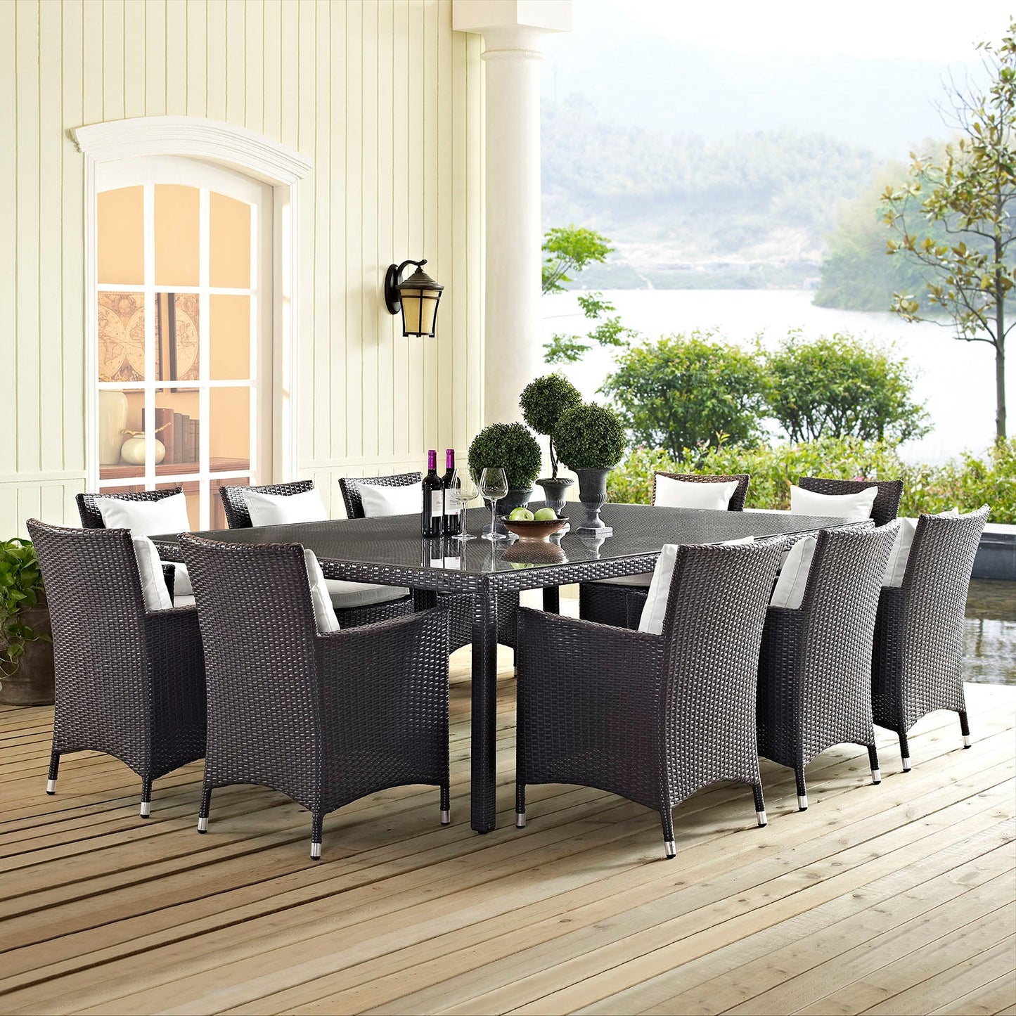 Convene 90" Outdoor Patio Dining Table Espresso EEI-1922-EXP