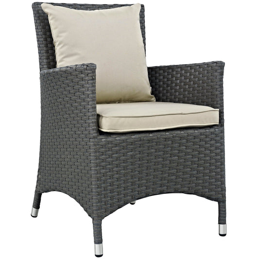 Sojourn Dining Outdoor Patio Sunbrella® Armchair Antique Canvas Beige EEI-1924-CHC-BEI