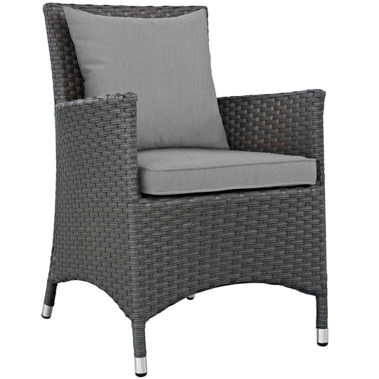 Sojourn Dining Outdoor Patio Sunbrella® Armchair Canvas Gray EEI-1924-CHC-GRY