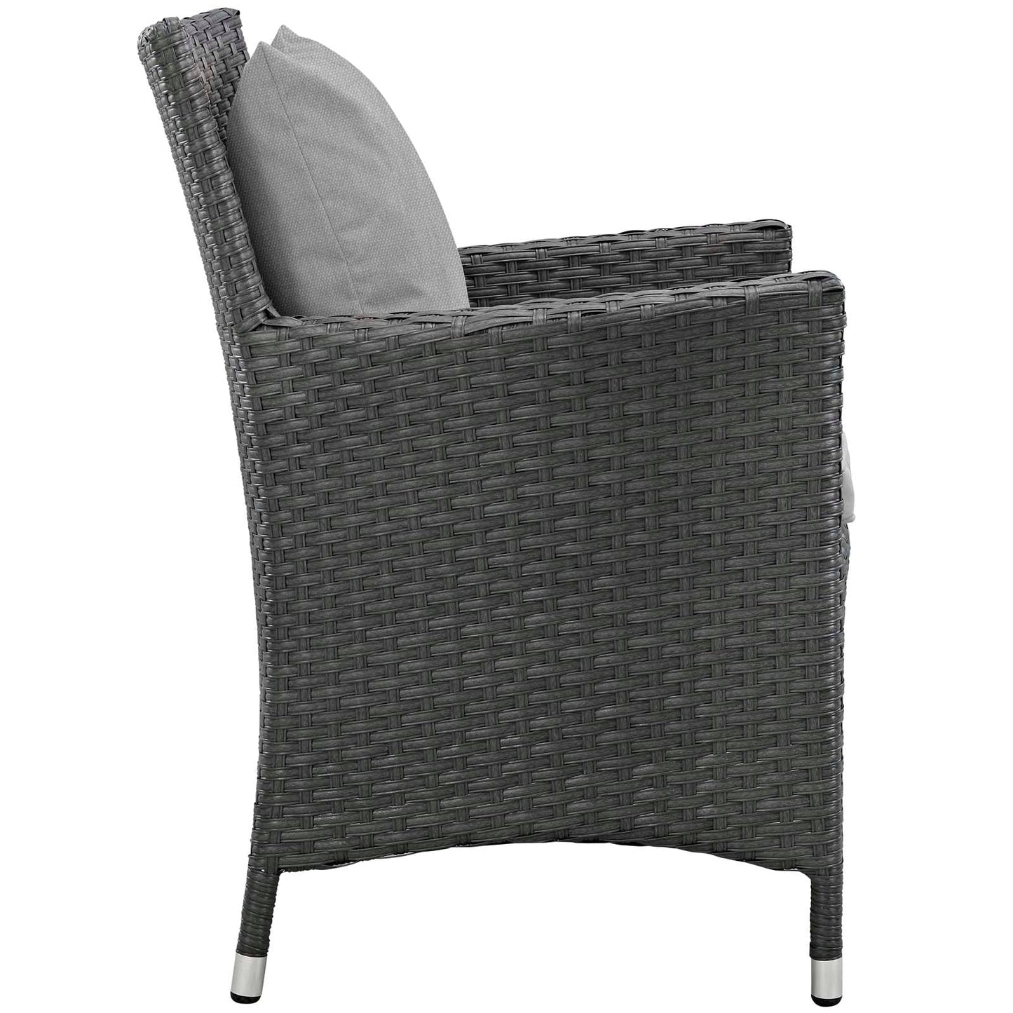 Sojourn Dining Outdoor Patio Sunbrella® Armchair Canvas Gray EEI-1924-CHC-GRY