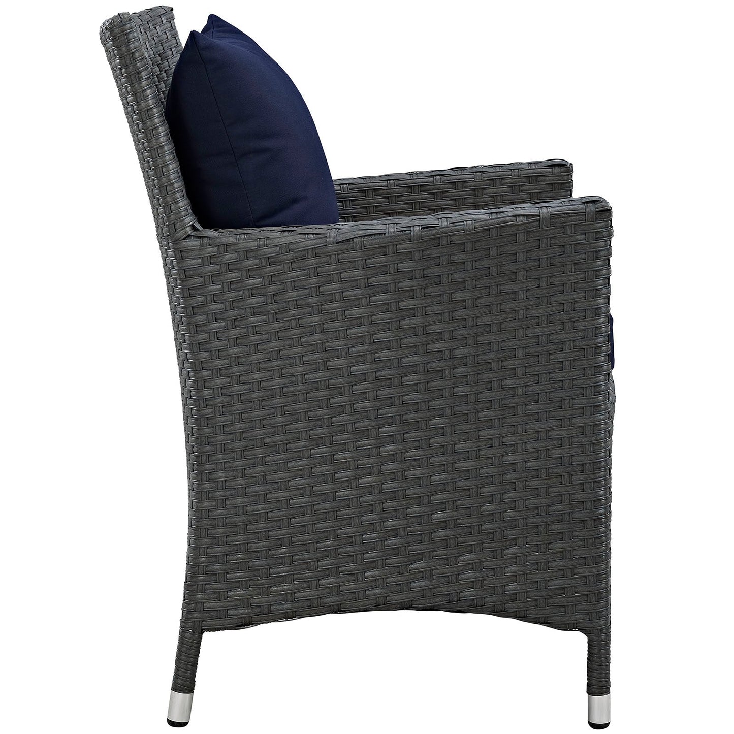 Sojourn Dining Outdoor Patio Sunbrella® Armchair Canvas Navy EEI-1924-CHC-NAV