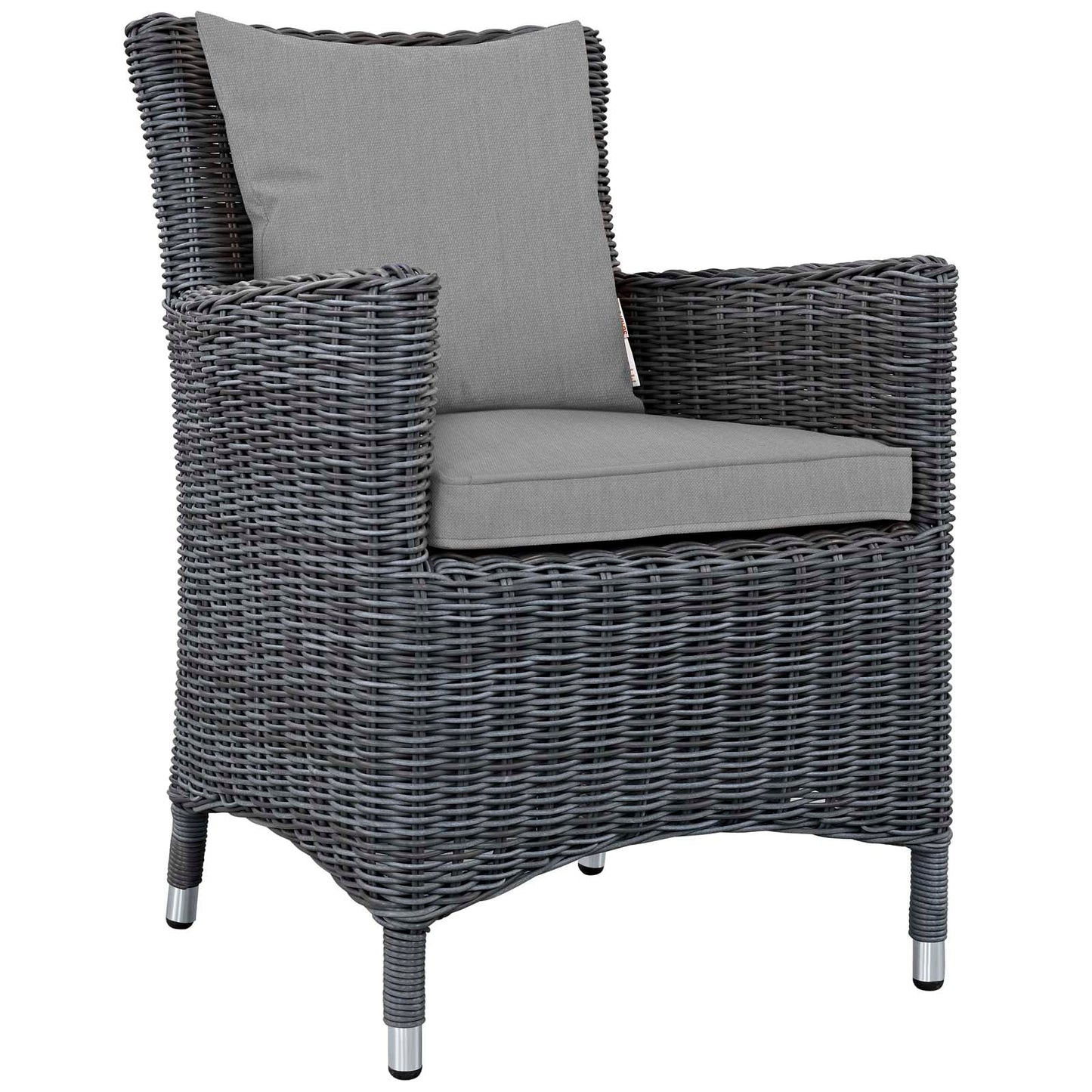 Summon Dining Outdoor Patio Sunbrella® Armchair Canvas Gray EEI-1935-GRY-GRY