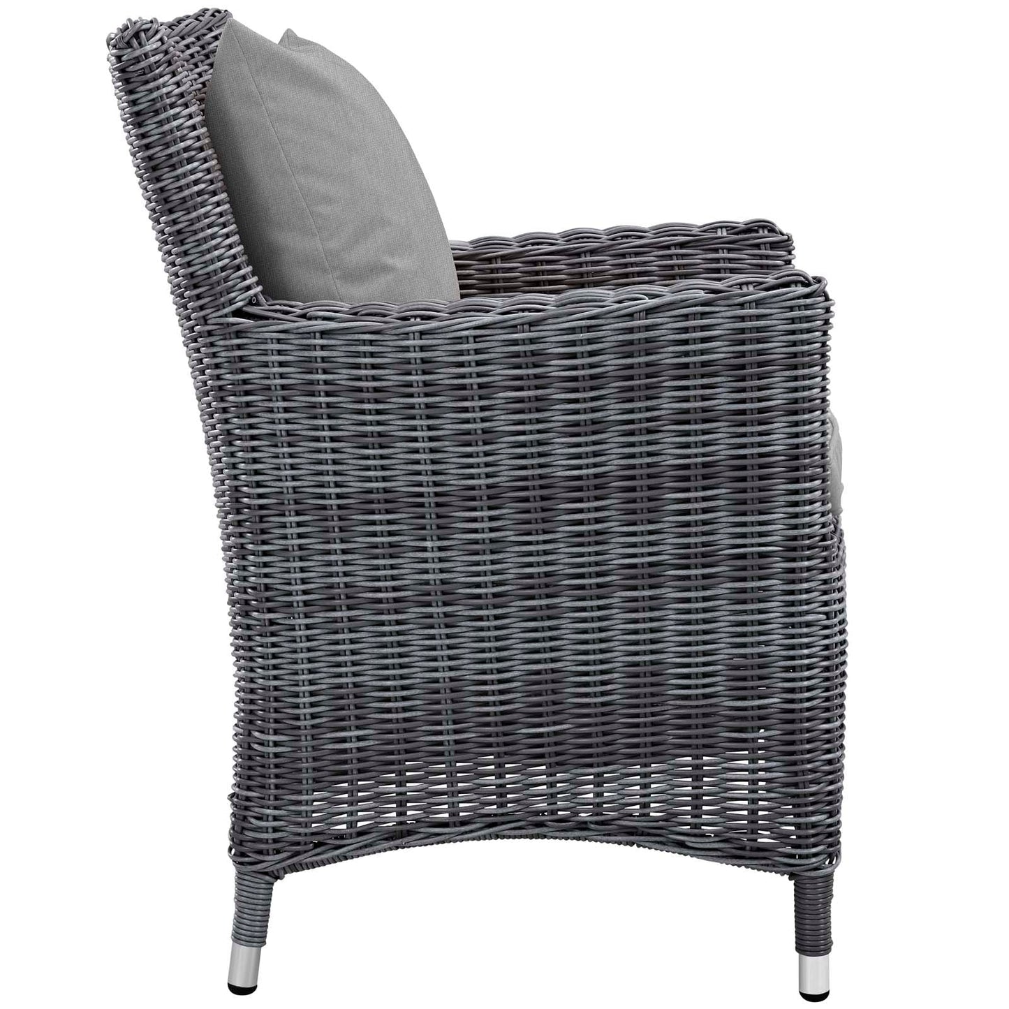 Summon Dining Outdoor Patio Sunbrella® Armchair Canvas Gray EEI-1935-GRY-GRY