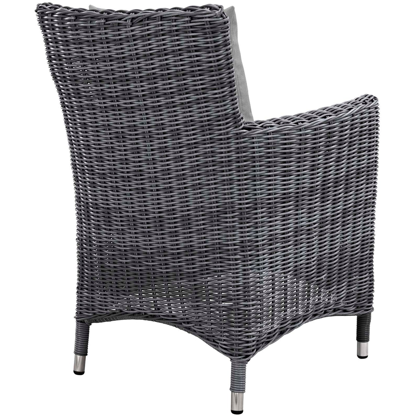 Summon Dining Outdoor Patio Sunbrella® Armchair Canvas Gray EEI-1935-GRY-GRY