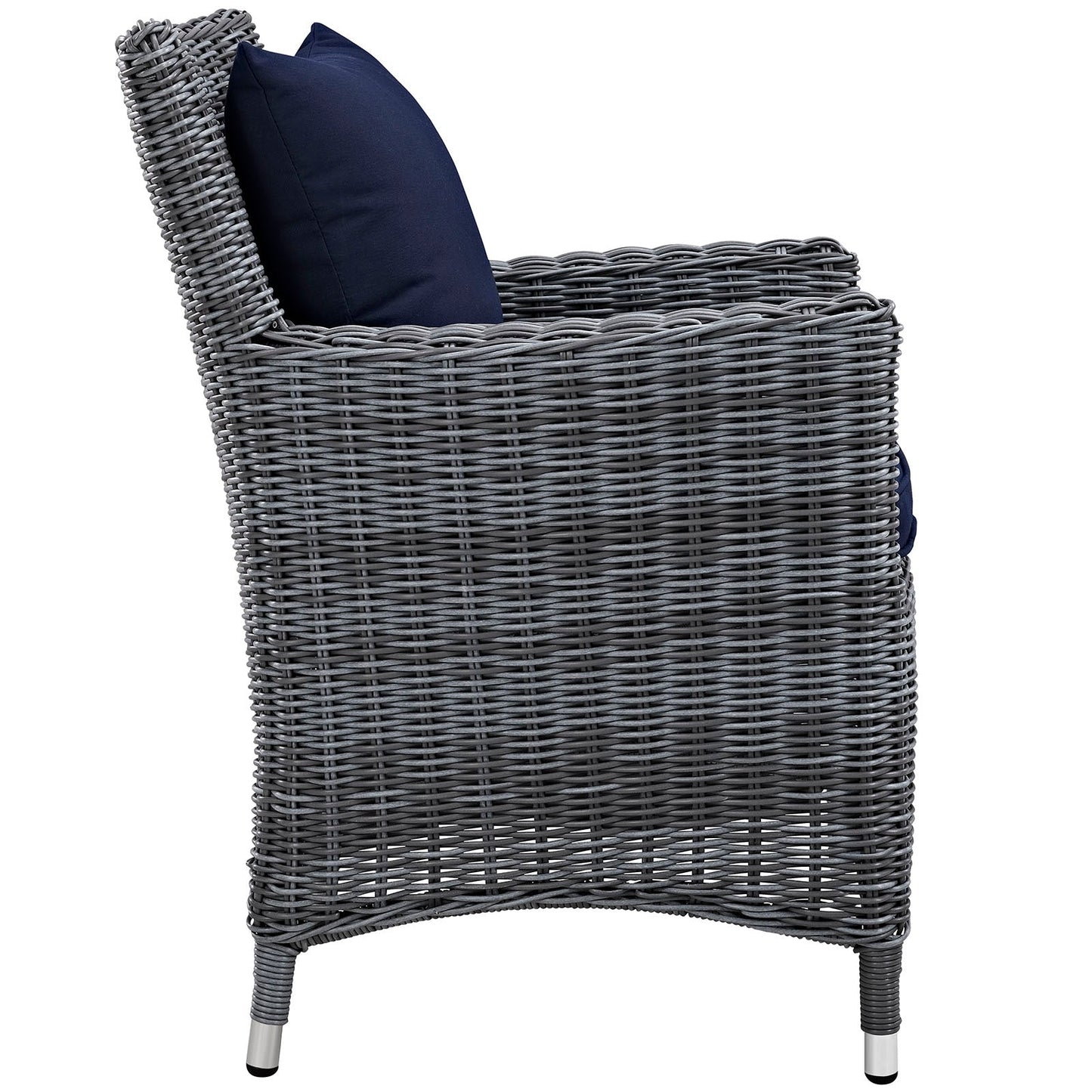 Summon Dining Outdoor Patio Sunbrella® Armchair Canvas Navy EEI-1935-GRY-NAV