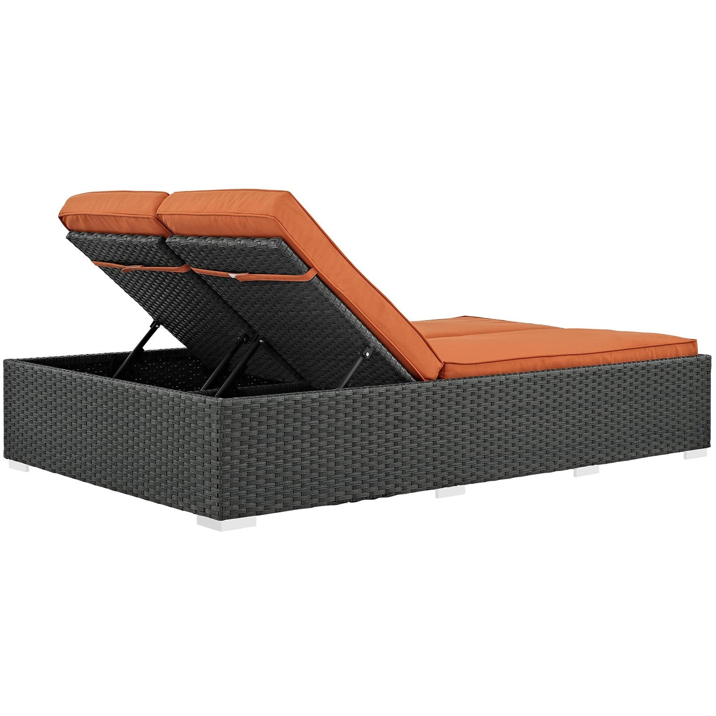 Sojourn Outdoor Patio Sunbrella® Double Chaise Chocolate Tuscan EEI-1983-CHC-TUS