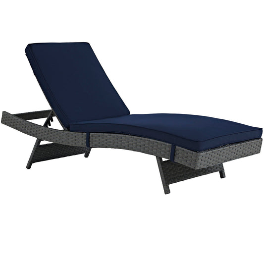 Sojourn Outdoor Patio Sunbrella® Chaise Canvas Navy EEI-1985-CHC-NAV