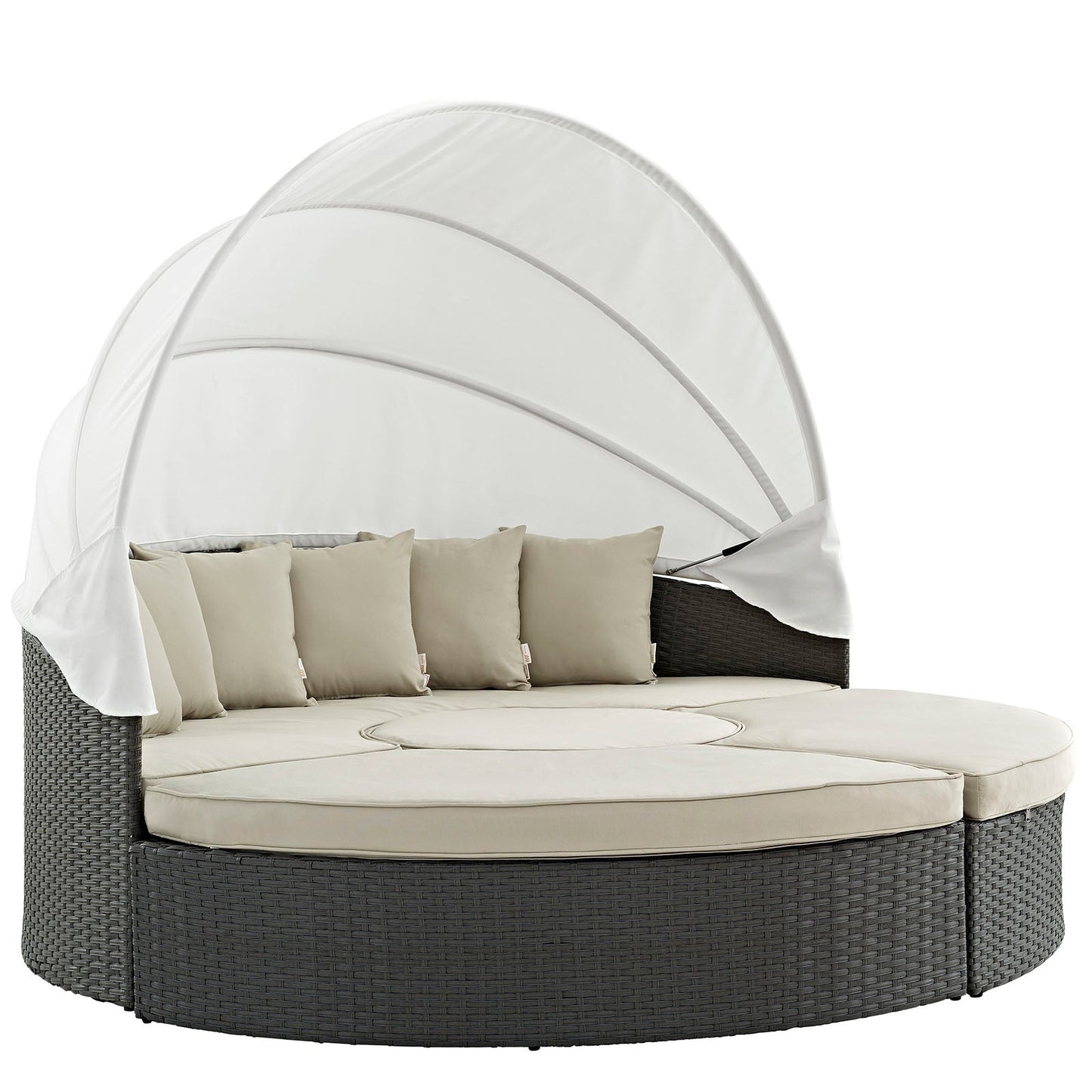 Sojourn Outdoor Patio Sunbrella® Daybed Antique Canvas Beige EEI-1986-CHC-BEI-SET