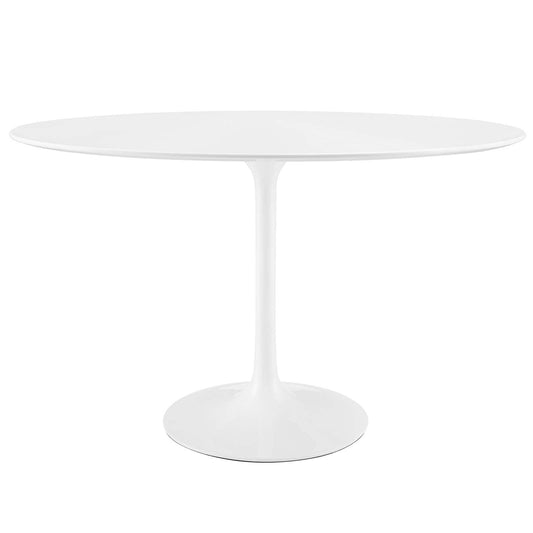 Lippa 48" Oval Wood Top Dining Table White EEI-2017-WHI