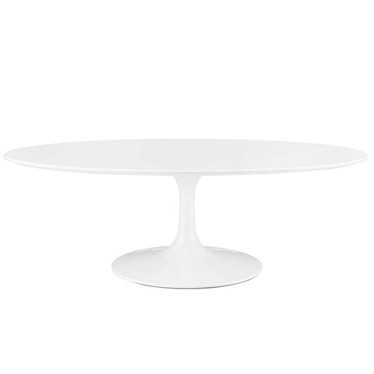 Lippa 48" Oval-Shaped Wood Top Coffee Table White EEI-2018-WHI