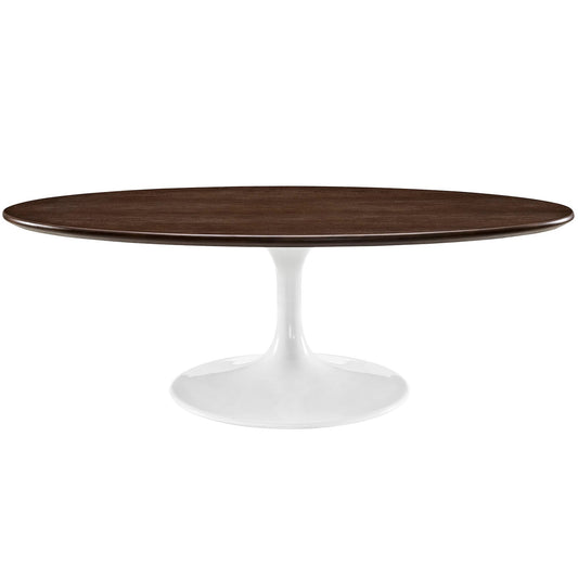 Lippa 48" Oval-Shaped Walnut Coffee Table Walnut EEI-2020-WAL