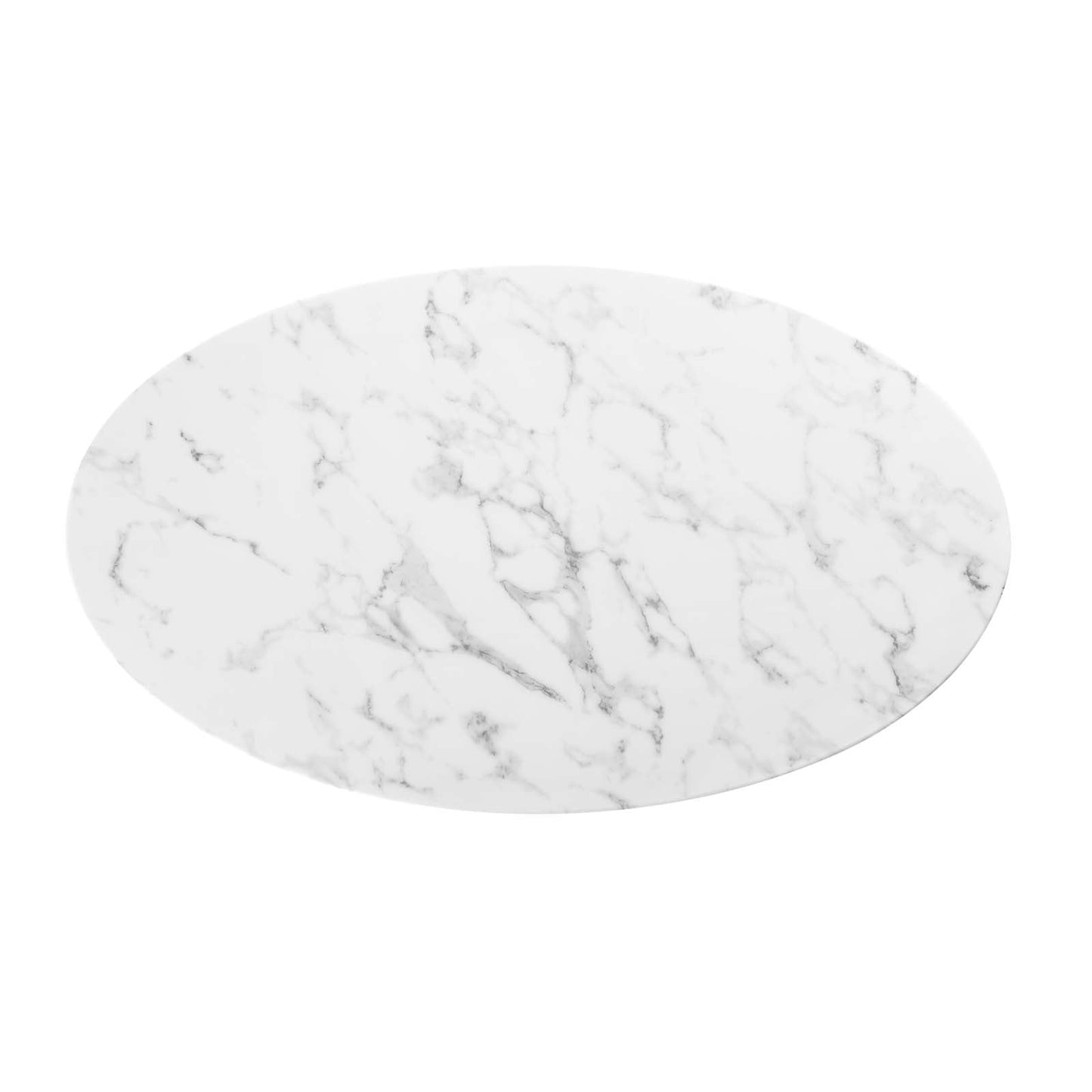 Lippa 48" Oval Artificial Marble Dining Table White EEI-2021-WHI