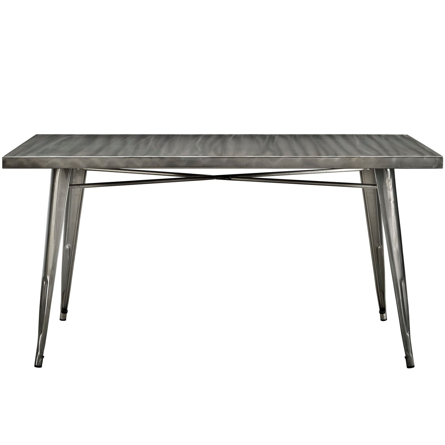 Alacrity Rectangle Metal Dining Table Gunmetal EEI-2033-GME