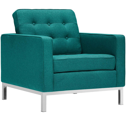 Loft Upholstered Fabric Armchair Teal EEI-2050-TEA