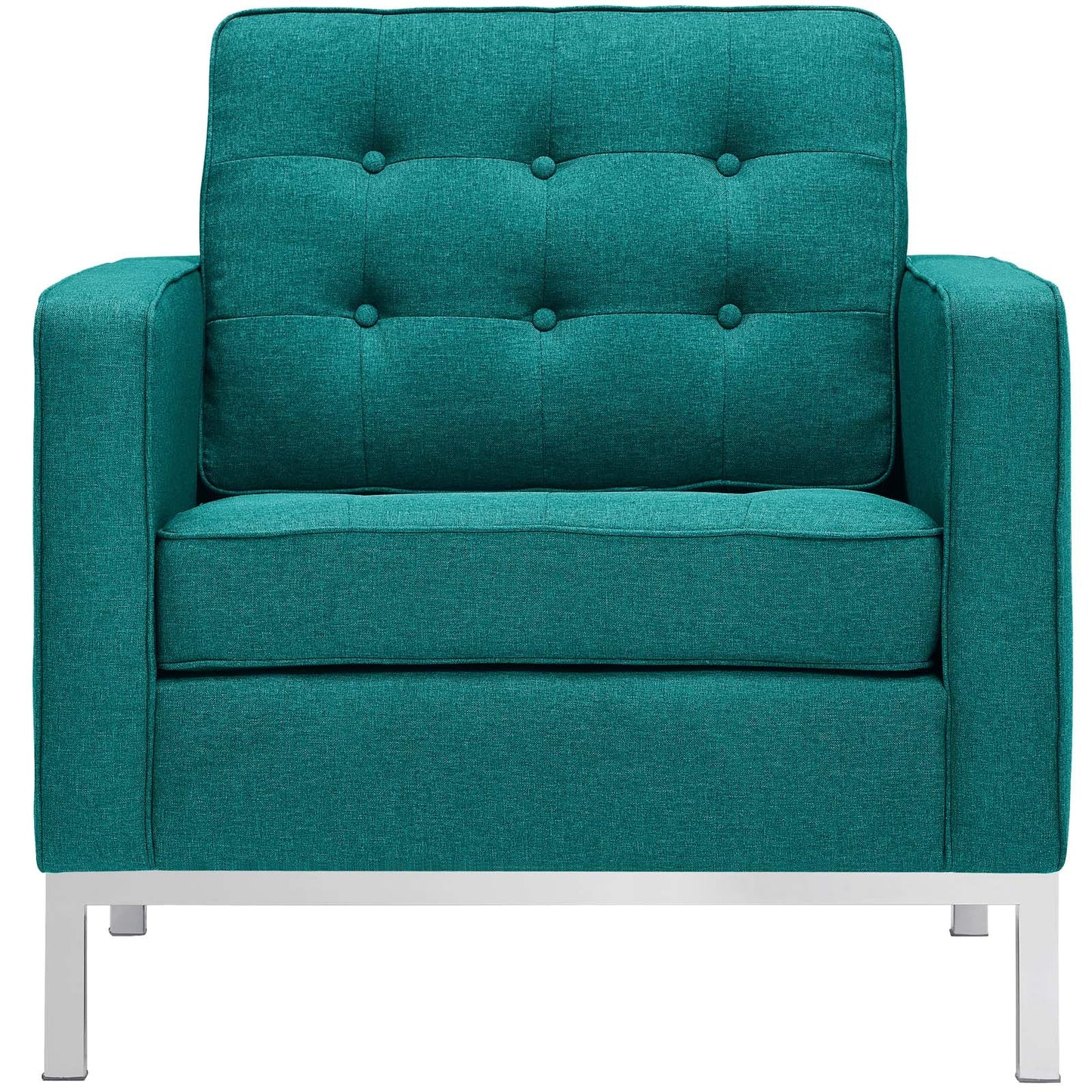 Loft Upholstered Fabric Armchair Teal EEI-2050-TEA