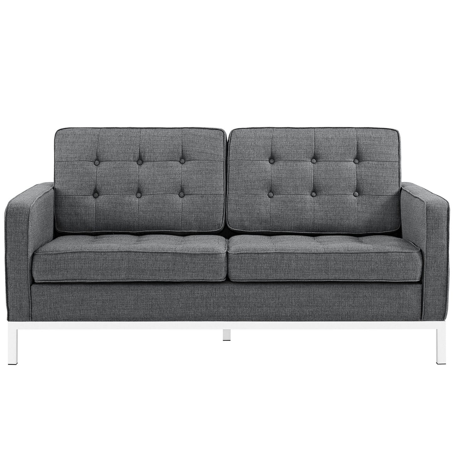 Loft Upholstered Fabric Loveseat Gray EEI-2051-DOR