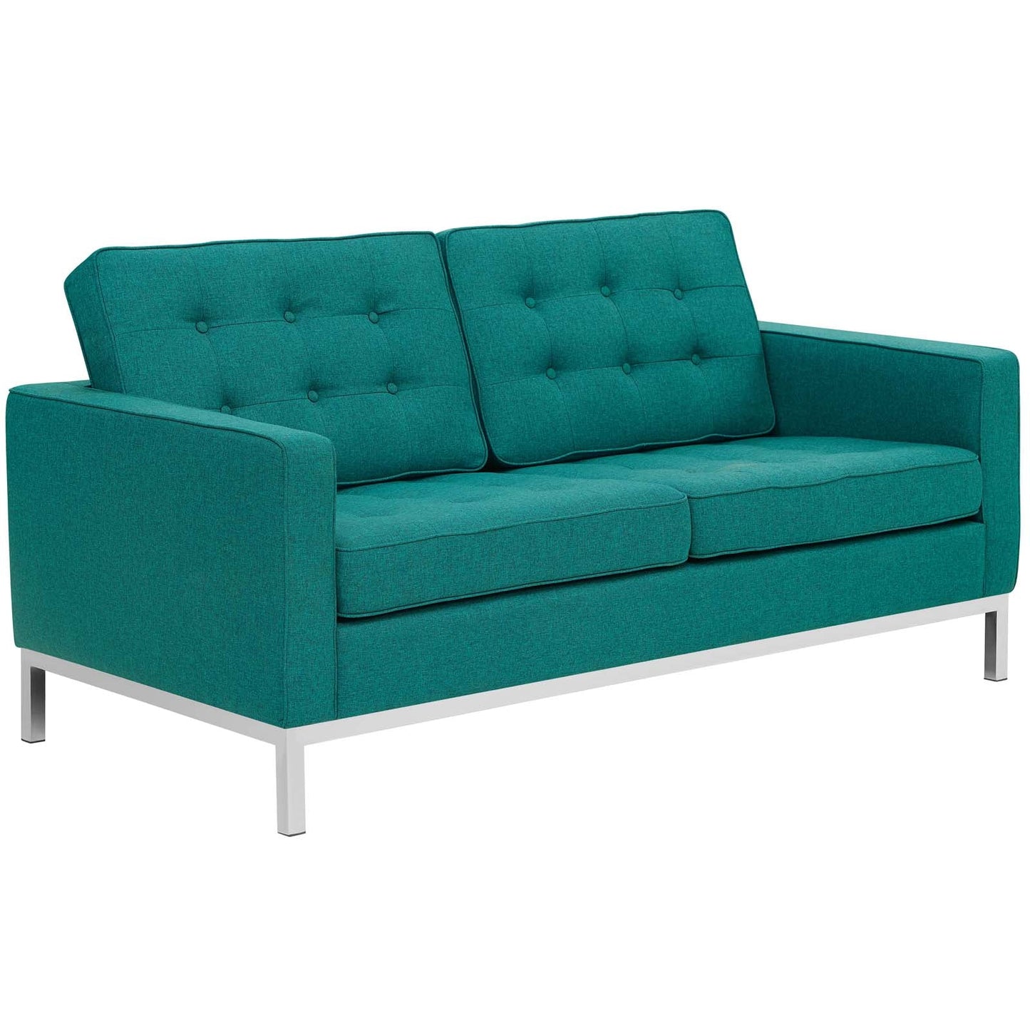 Loft Upholstered Fabric Loveseat Teal EEI-2051-TEA