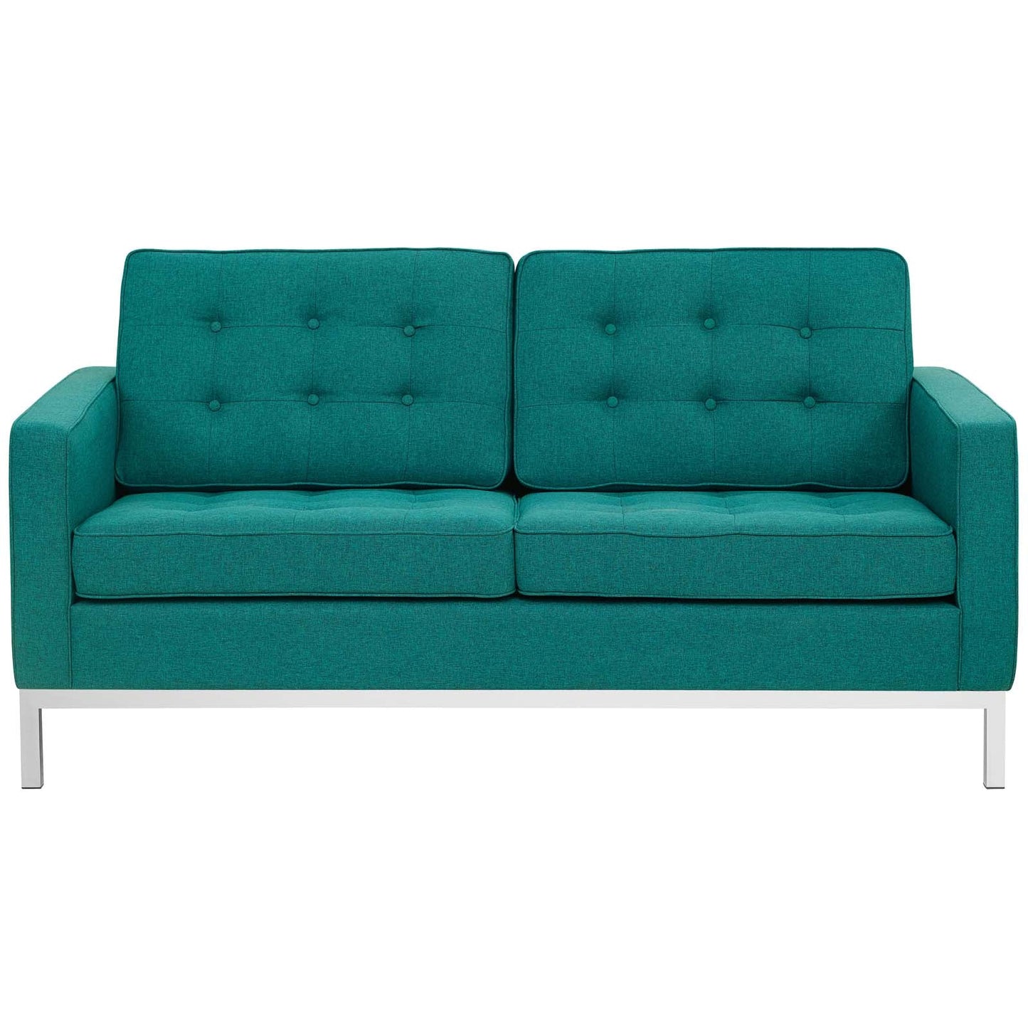 Loft Upholstered Fabric Loveseat Teal EEI-2051-TEA