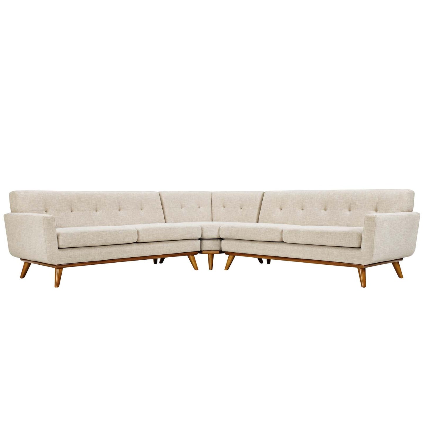 Engage L-Shaped Upholstered Fabric Sectional Sofa Beige EEI-2108-BEI-SET