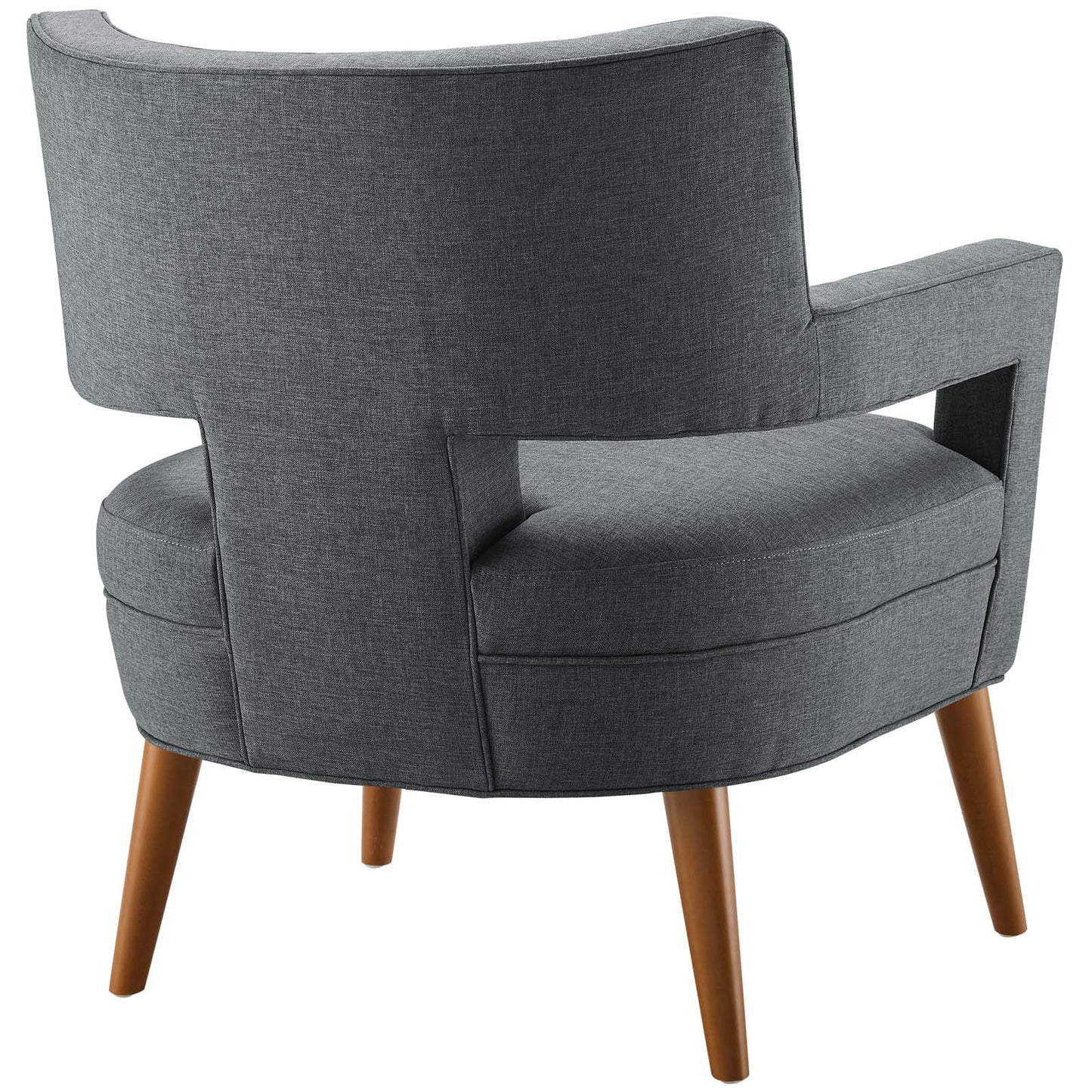 Sheer Upholstered Fabric Armchair Gray EEI-2142-GRY