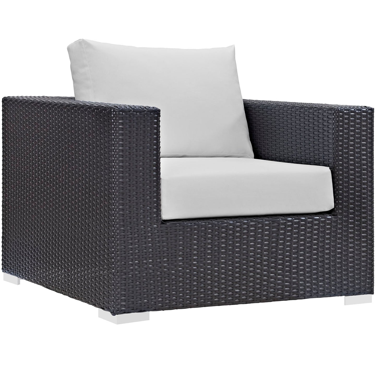 Convene 8 Piece Outdoor Patio Sofa Set Espresso White EEI-2159-EXP-WHI-SET