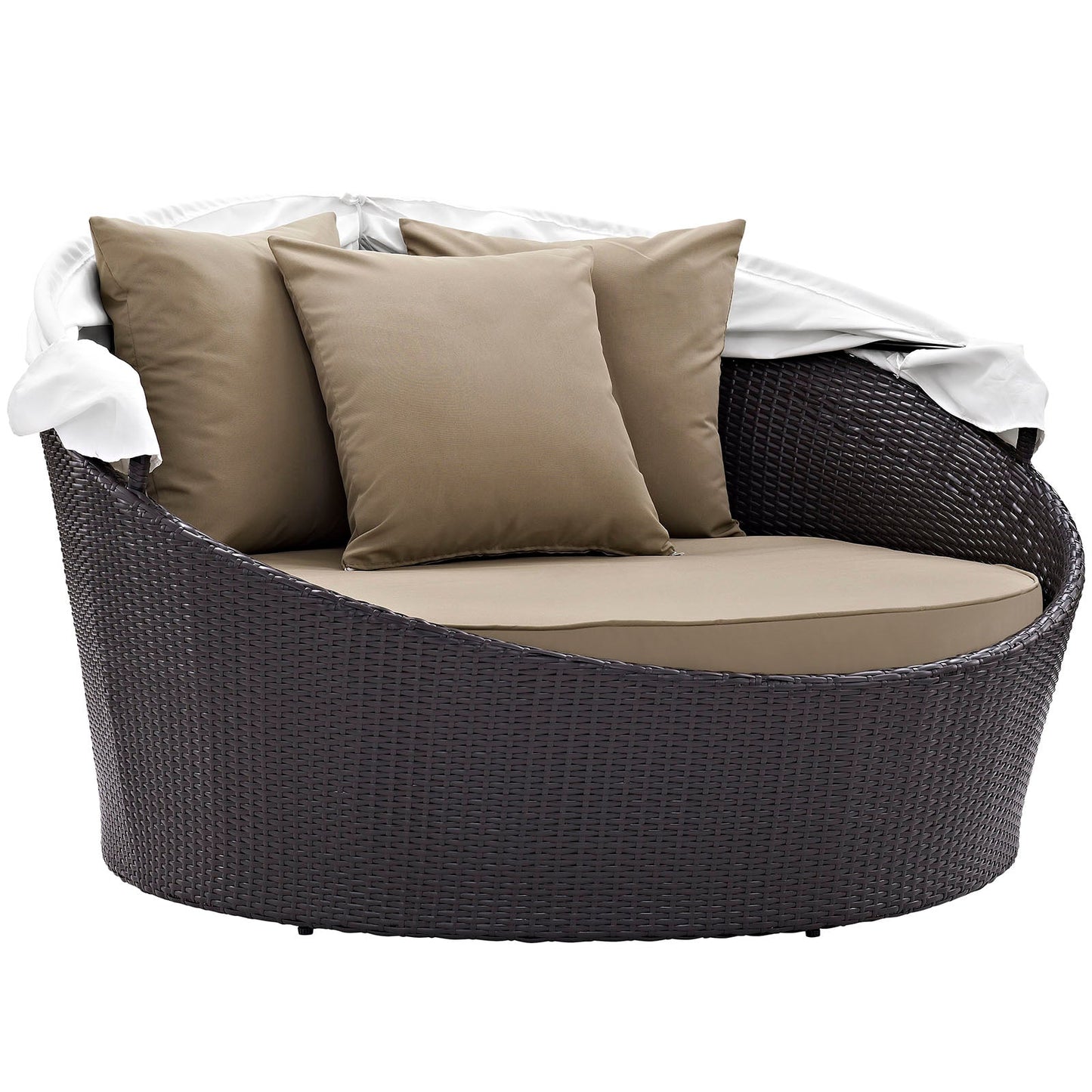 Convene Canopy Outdoor Patio Daybed Espresso Mocha EEI-2175-EXP-MOC