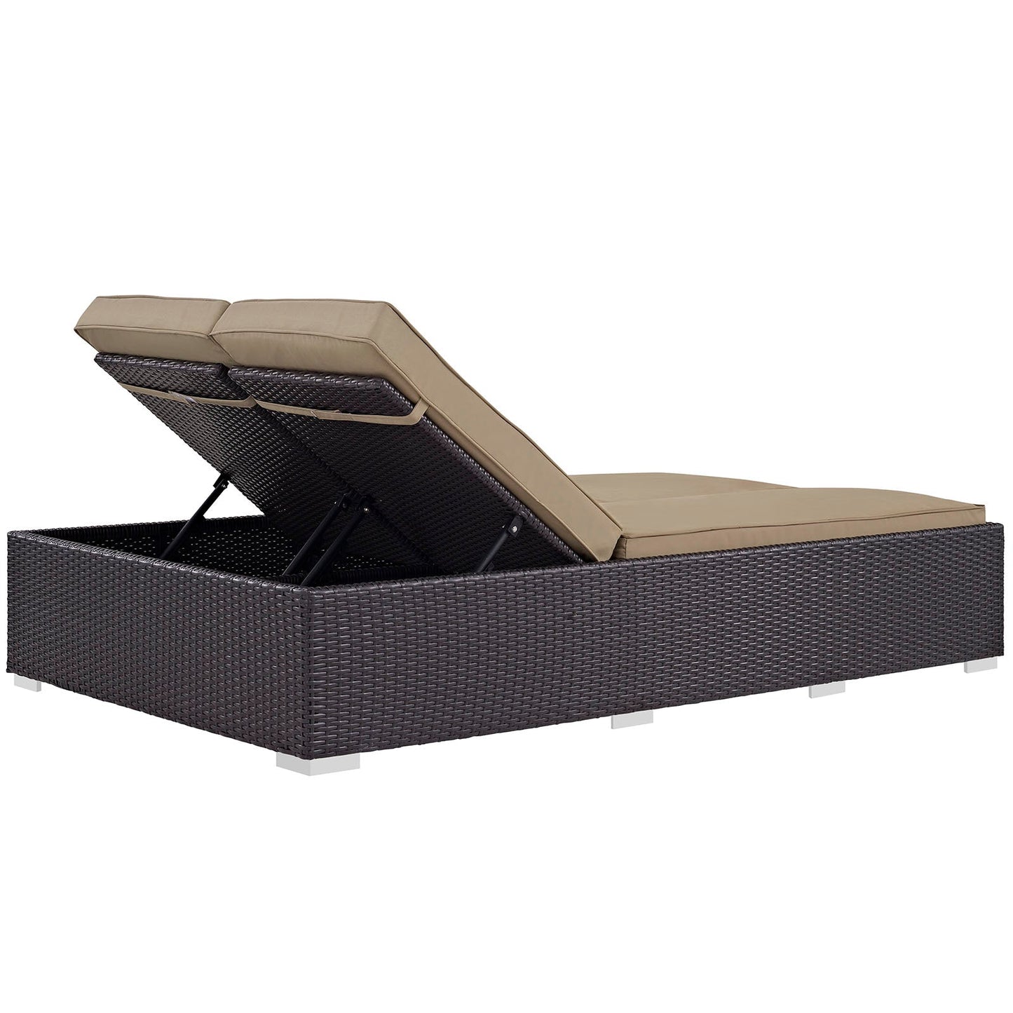 Convene Double Outdoor Patio Chaise Espresso Mocha EEI-2177-EXP-MOC