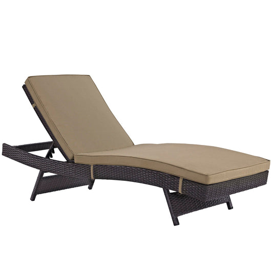 Convene Outdoor Patio Chaise Espresso Mocha EEI-2179-EXP-MOC