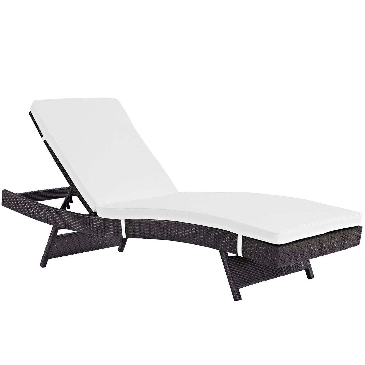 Convene Outdoor Patio Chaise Espresso White EEI-2179-EXP-WHI