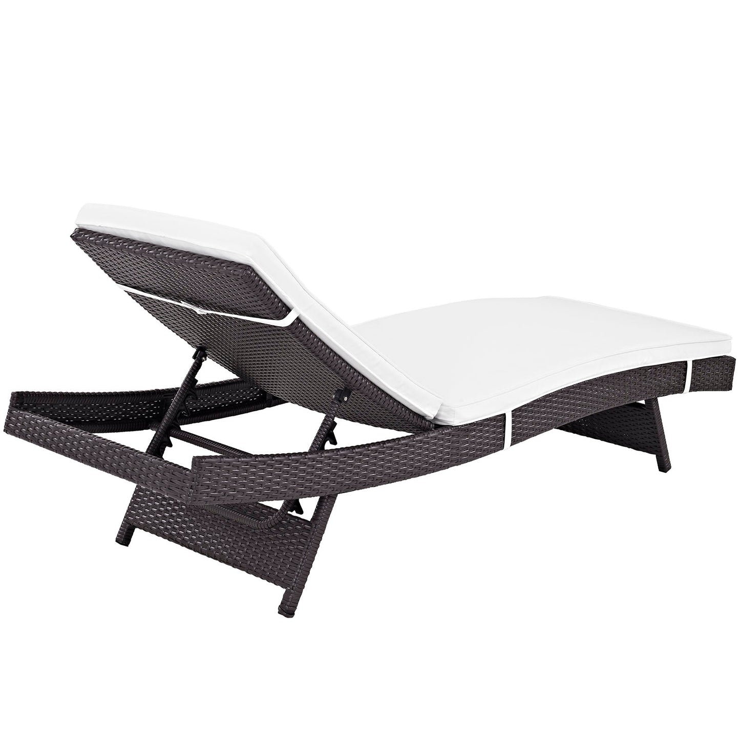 Convene Outdoor Patio Chaise Espresso White EEI-2179-EXP-WHI