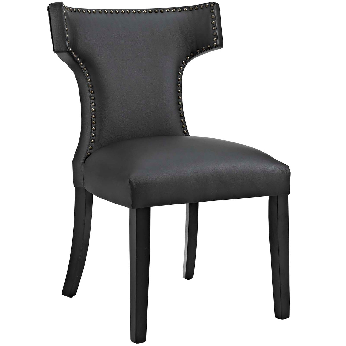 Curve Vegan Leather Dining Chair Black EEI-2220-BLK