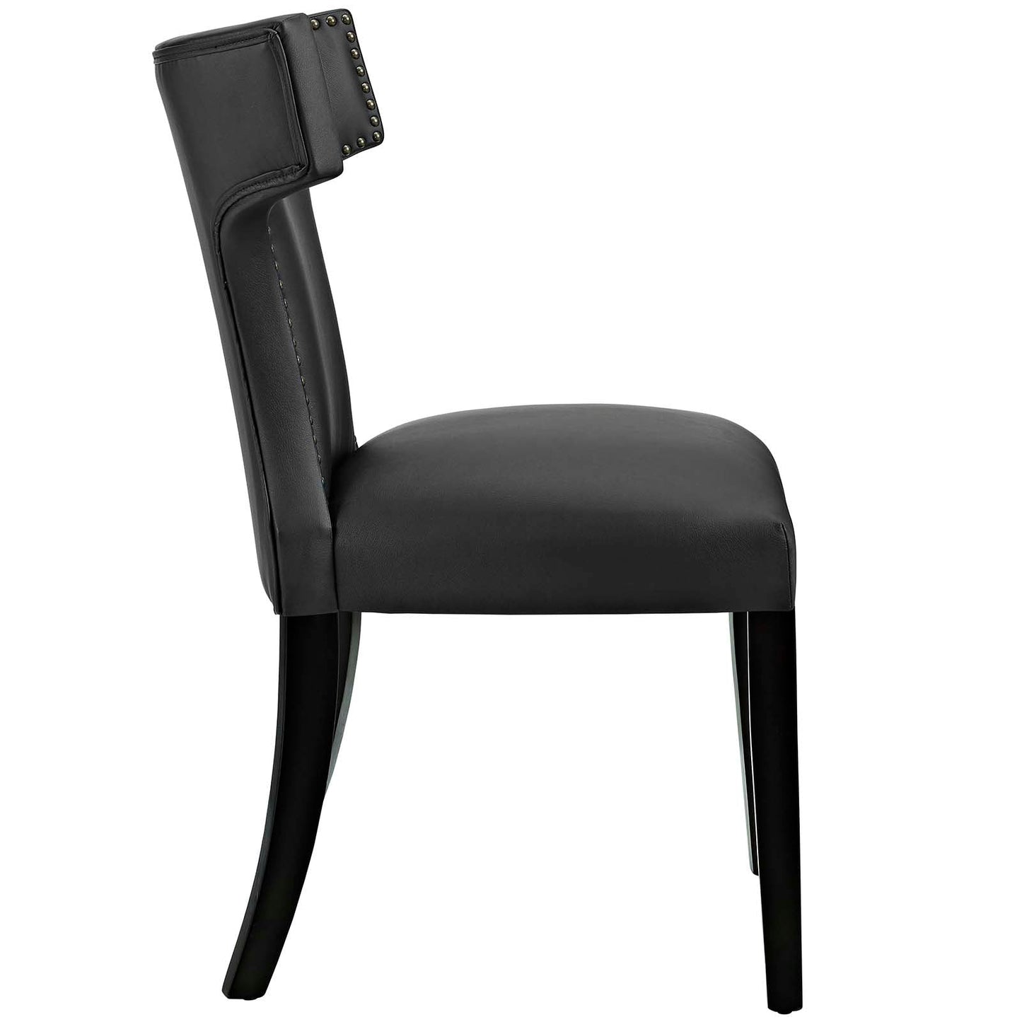 Curve Vegan Leather Dining Chair Black EEI-2220-BLK