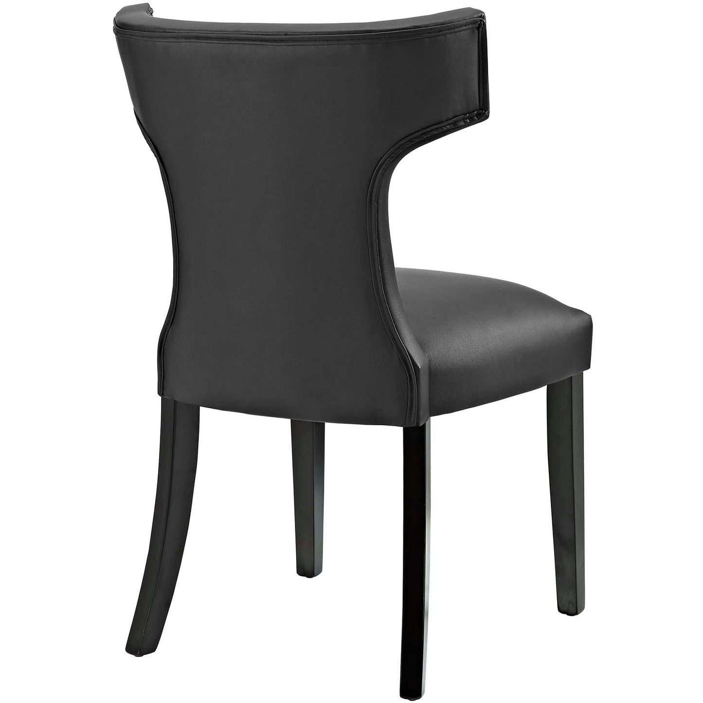 Curve Vegan Leather Dining Chair Black EEI-2220-BLK