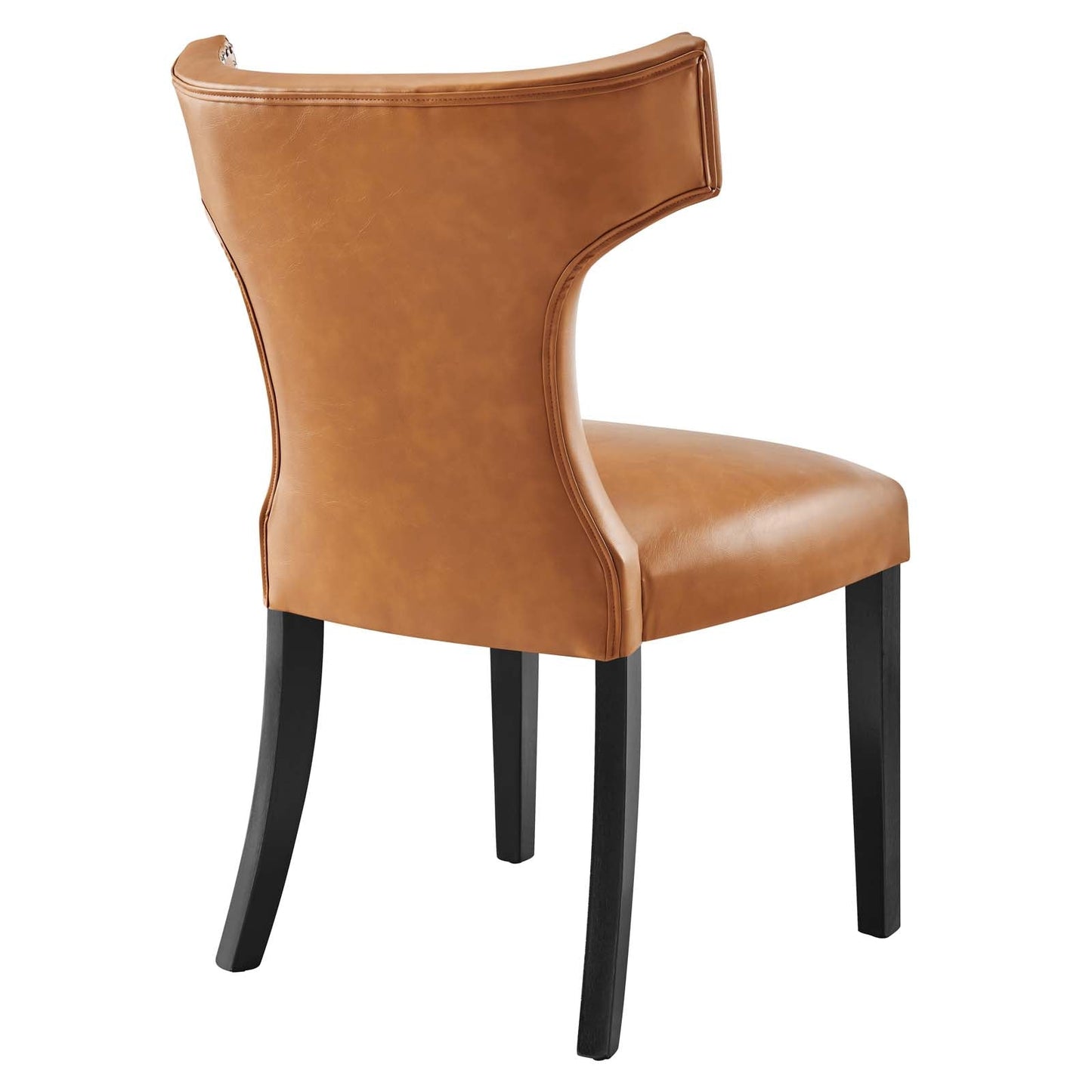 Curve Vegan Leather Dining Chair Tan EEI-2220-TAN