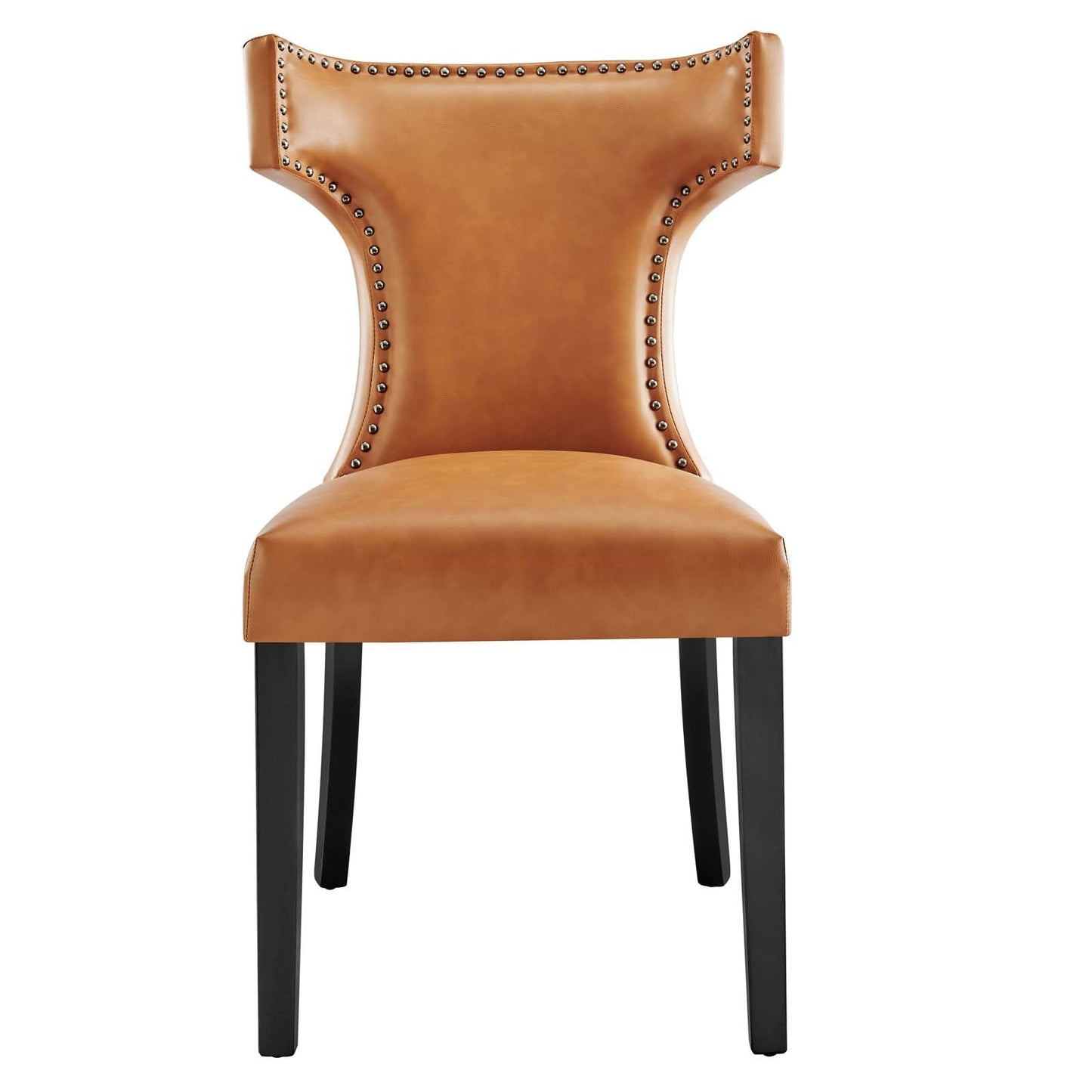 Curve Vegan Leather Dining Chair Tan EEI-2220-TAN