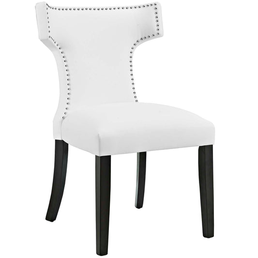 Curve Vegan Leather Dining Chair White EEI-2220-WHI