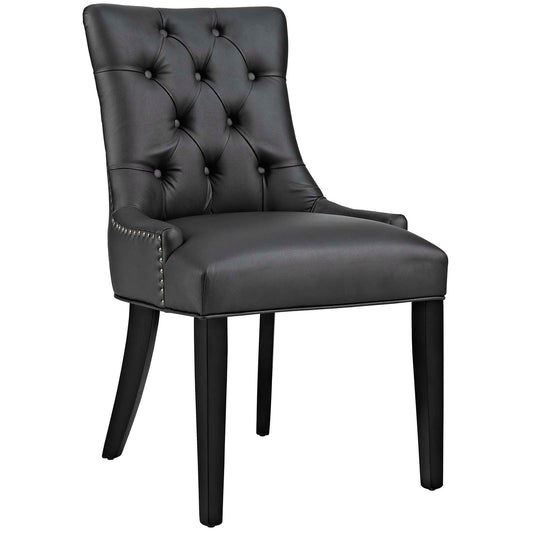 Regent Tufted Vegan Leather Dining Chair Black EEI-2222-BLK