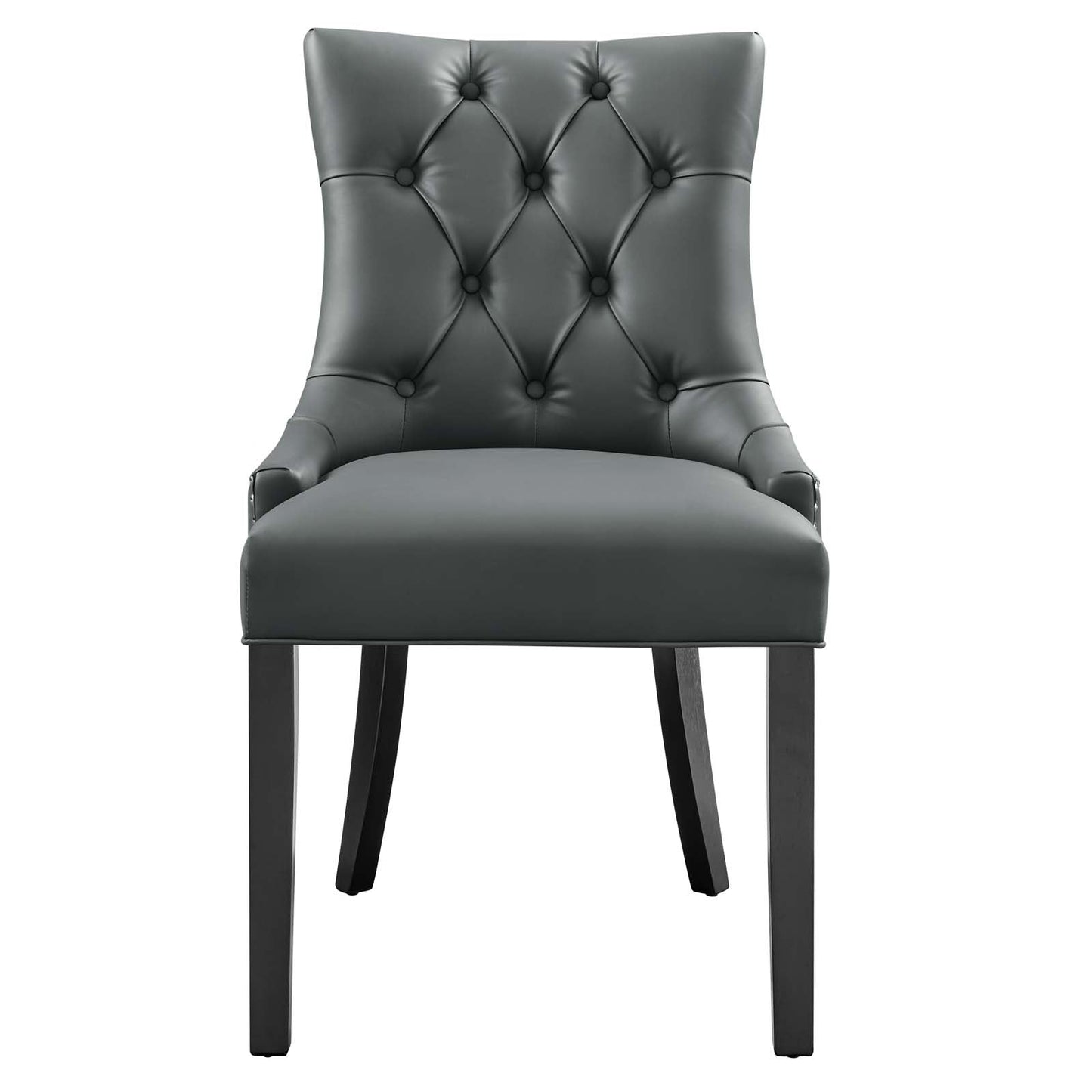 Regent Tufted Vegan Leather Dining Chair Gray EEI-2222-GRY